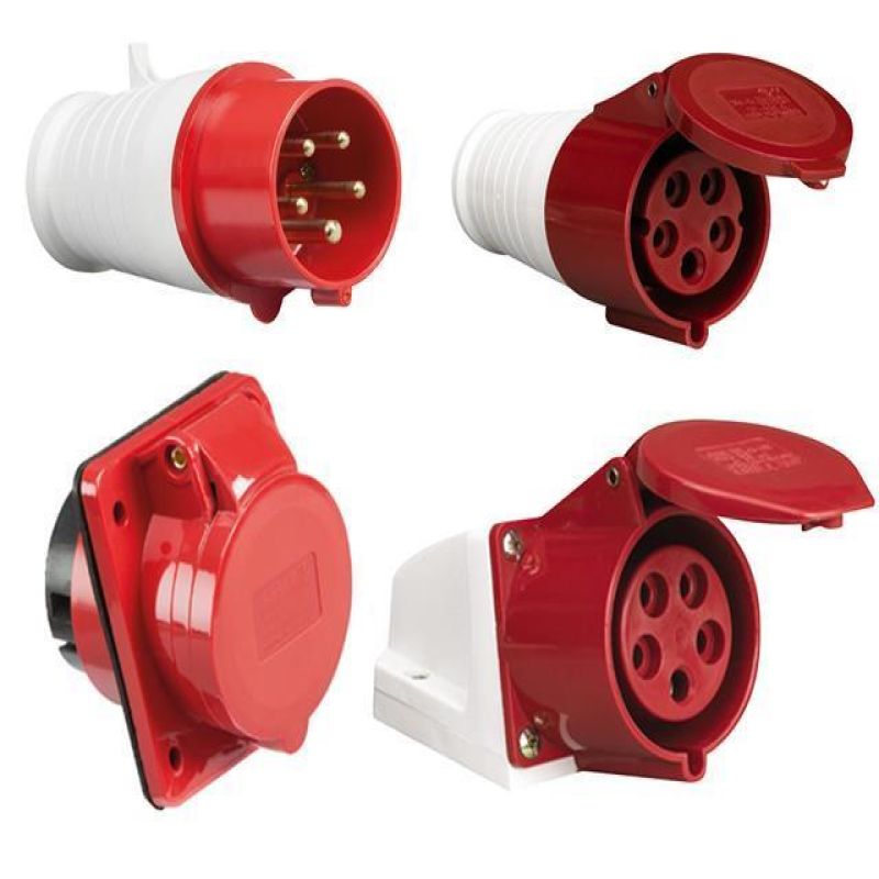 32A 4PIN MALE & FEMALE SOCKET (SET)  220V (INDUSTRIAL PLUG/GERMAN SOCKET)