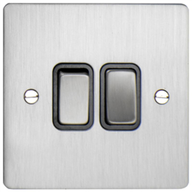 2GANG 2WAY DECOR STAINLESS STEEL-SILVER (DETA)